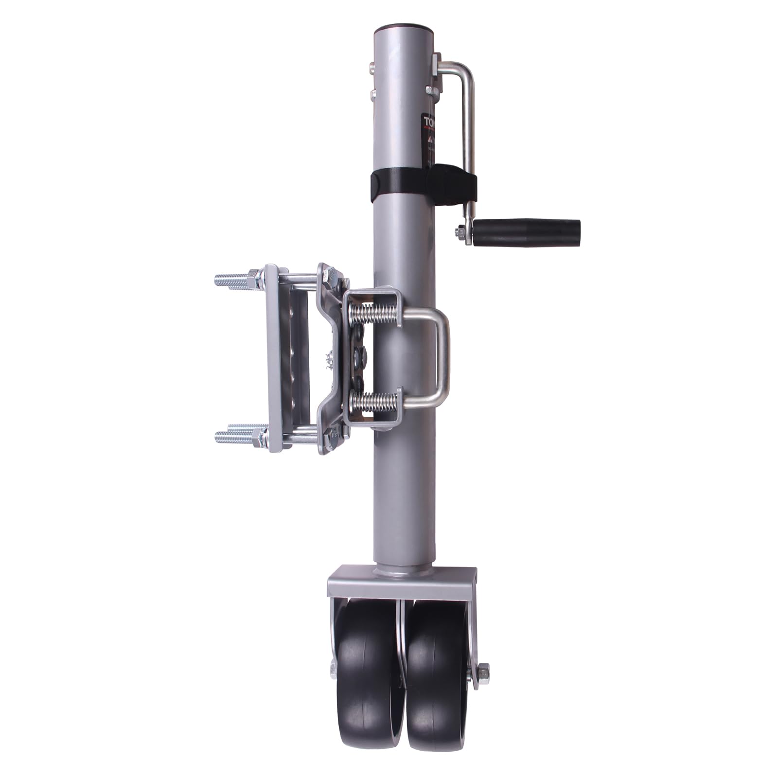 TOWKING 6-inch Dual Wheels Trailer Jack, 13" Vertical Movement, 1500 lbs, for RV, Boat, Trailer and More, Silver