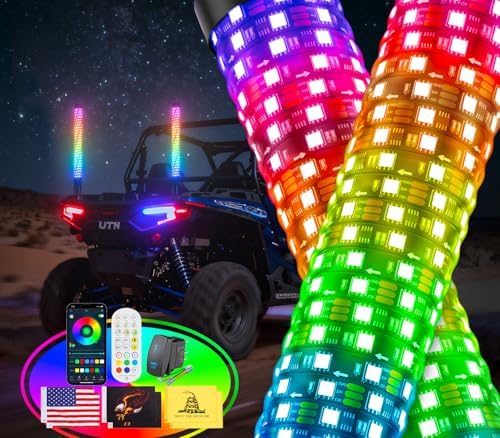Ehaho 2PCS 2FT Fat Whip Lights for UTV ATV, Led Fatty Whip Light ...