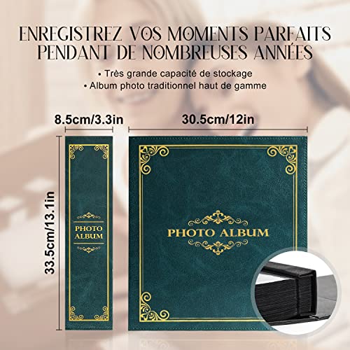 Lanpn Traditional Photo Album 4X6 600 Pockets, Large Capacity Classic Vintage Pictures Albums Holds 600 Vertical Horizontal 4X6 Pictures Green #TOP1