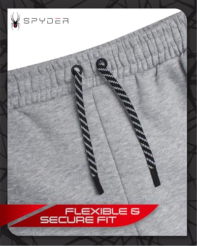 Spyder Mens Active Jogger Sweatpants - 2 Pack Athletic Fleece Workout Gym Joggers with Pockets and Drawcord (Sizes: S-XXL)3