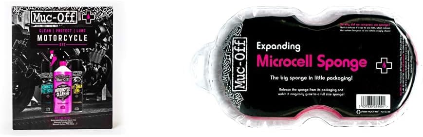 Muc OffClean, Protect & Lube Kit - Essentials To Clean Expanding Sponge - Premium Microcell Bike Cleaning Sponge With Ergonomic Shape And Ease Of Use