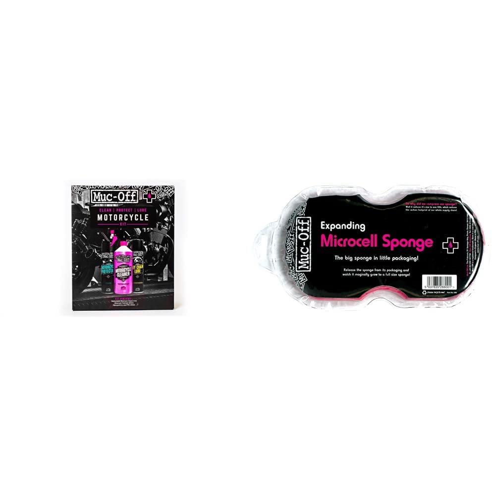 Muc OffClean, Protect & Lube Kit - Essentials To Clean Expanding Sponge - Premium Microcell Bike Cleaning Sponge With Ergonomic Shape And Ease Of Use
