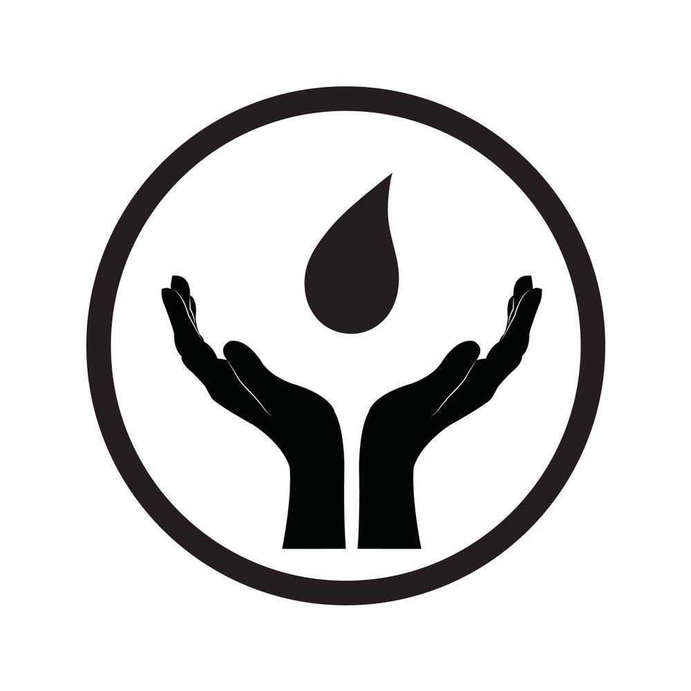 5 Aceblack hands with drop sticker poster|save water|save environment