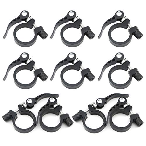 Rowiz 34.9mm Quick Release Seatpost Clamp, Aluminum Alloy Seat Tube Clip Bicycle Seatpost for Mountain Tube Bike, Pack of 10, Black