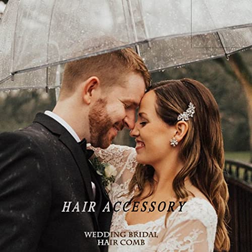 Foyte Crystal Bride Wedding Hair Comb Leaf Bridal Headpieces Rhinestone Hair Pieces Bridesmaid Side Combs Hair Accessories For Women And Girls(Silver Leaf) #TOP6