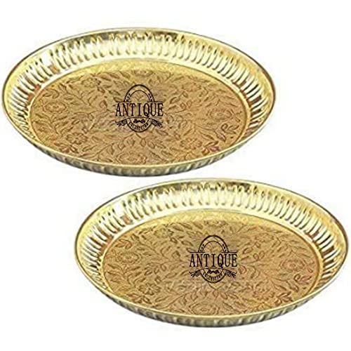 Best Puja Thali Sets: Stainless Steel vs Brass 48 Antique Collection Handmade Brass Puja Thali with Flower Embossed...