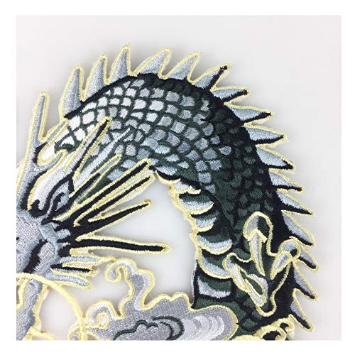 Acxico 1Pair Dragon Embroidered Applique Patch Sew On Iron On Badge Dress T-Shirt Jeans Fabric Applique Craft Diy Patch #TOP1