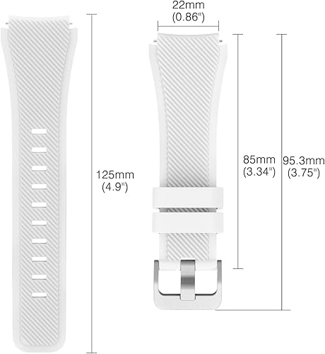 Miniatura 9 de Correa de reloj deportivo, marca MoKo, de silicona, para Samsung Gear S3, Blanco