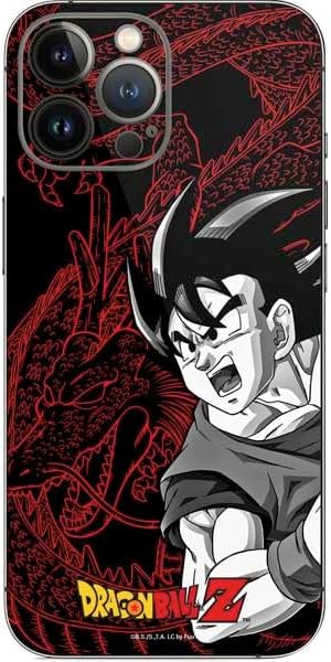 Vista 47 de Skinit Calcomanía para iPhone 14 Pro Max, diseño oficial de Dragon Ball Z Goku Iconic Kanji Symbol Naranja
