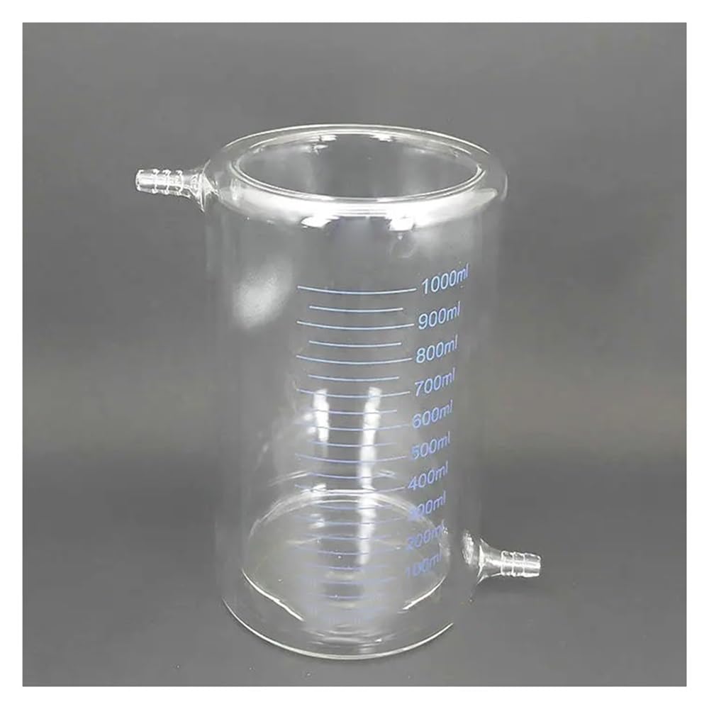 Szklany kubek borokrzemianowy Laboratoryjna zlewka ze szkła borokrzemianowego z płaszczem, dwuwarstwowa, z podziałką, 50-1000 ml(300ml)