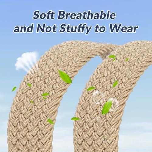 Image of BELTROAD Elastic Braided Belt Mens Golf Belts No-Hole Design Lightweight Breathable Woven Stretch Belt for Golf Casual