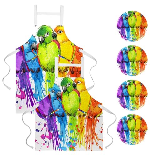 Tablier de cuisine oiseau aquarelle pour réussir vos pâtisseries