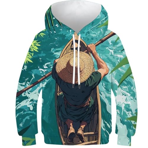 Sweat-shirt capuche garçon 12-14 ans sweat fille imprimé 3D aviron poches