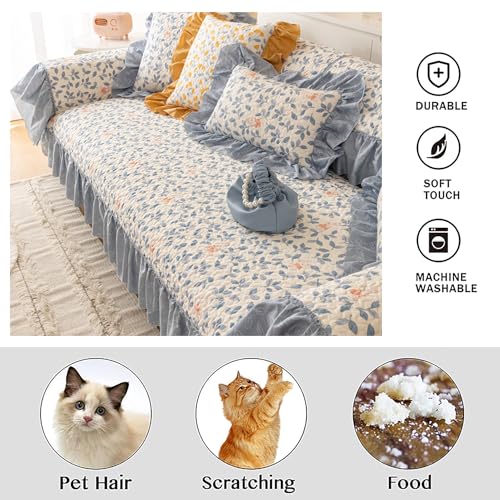 Funda de sofá rústica antideslizante lavable protector de loveseat naranja 6