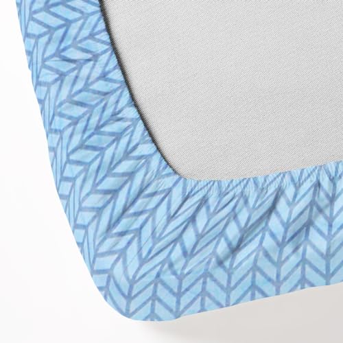Image of RD TREND Presents Luxurious Glace Cotton Super Soft 210 TC 360 Elastic Fitted Bedsheets Single Bed Size (72 x 48 x 8 Inch) with 1 Pillow Cover Size (28 x18), Color- Blue, Solid