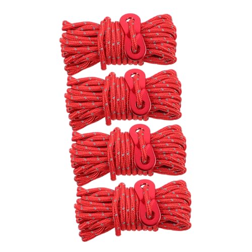 WHAMVOX Camping Gear Essential: 4pcs Reflective Rope Set Heavy Duty Tension Ropes for Tent Tarp and Outdoor Gear Night Visibility