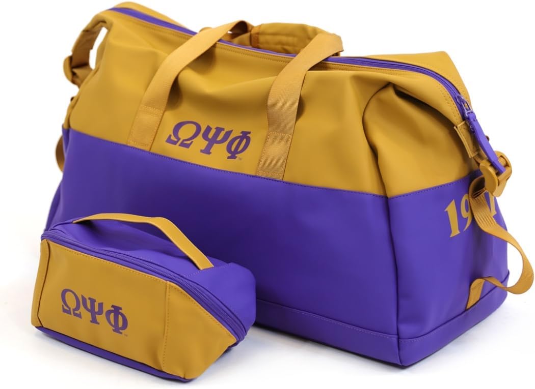 Big Boy Omega Psi/Ψ Phi Divine 9 S143 Duffle Bag [Purple - 24" L x 15" H x 10.5" W] - ID#73781