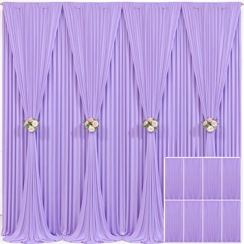8-panel lavender backdrop curtains for parties and photoshoots