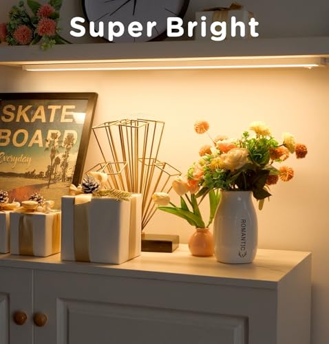 Image of Under Cabinet Lighting Plug in,20W 120V 3 Color 3000K /4000K /5000K,3 Brightness,Super Bright,Ultra Thin Under Counter Lights for Kitchen,Linkable LED Cabinet Light(36inch,White,1Pack)
