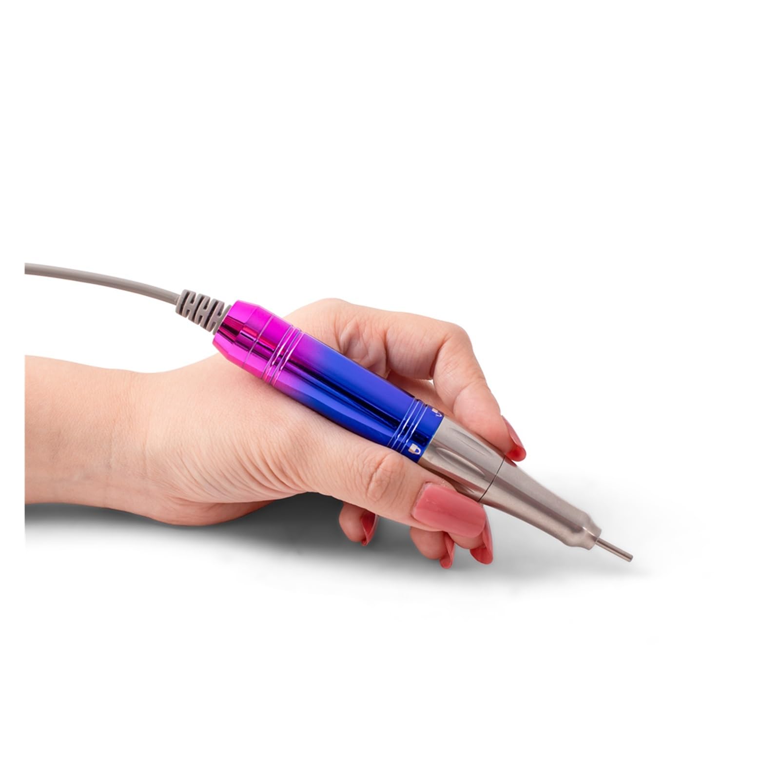 Elektryczna frezarka do paznokci, 35000RPM Bezrdzeniowy silnik Przenośna wiertarka do paznokci Manicure Polerowanie Akumulator Bezprzewodowy Mocny z podstawą(Pink)