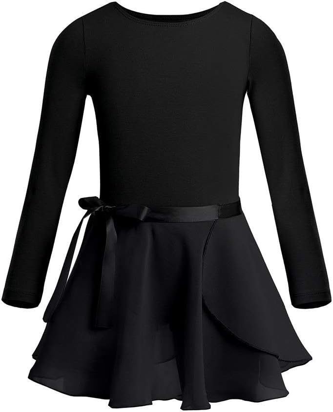 body da ginnastica per ragazza abiti da ballo tutù nero 130