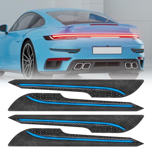 Image of FABTEC Car Bumper Protector Front & Rear Car Single Chrome Bumper Safety Guard Protector Pack of 4 Pcs Car Bumper Guard Compatible with All Cars Universal Size