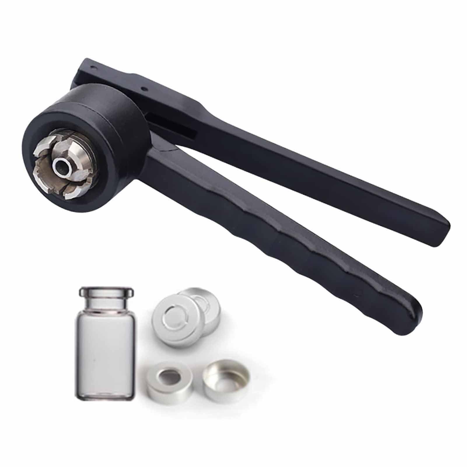 LJYKBFL Manual Capping Machine, 11mm/13mm/20mm Flip Off Vial Crimper, Bottle Cap Crimping Tool, for Full Aluminum, Hand held Capping Machine(20mm)
