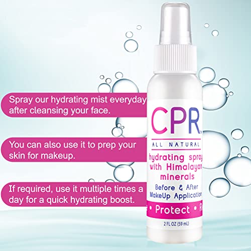 Cpr Hydrating Facial Spray (2 Oz.) - Gentle, Natural Face Mist With Hocl & Himalayan Minerals - Primer & Cleanser For Pre & Post-Makeup Application - Moisturizing Toner For All Skin Types (Pack Of 2) #TOP4