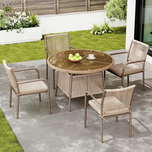 ECLIVON Conjunto de Jardin Exterior de Ratán