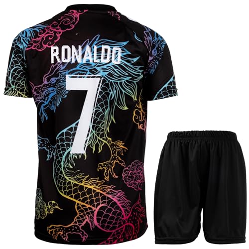 KISRAS Kinder Trikot #7 No Sonderdesign Limitierte Auflage Fußball Trikot Shorts Kinder und Jugend Größe(Mix,#7,140)