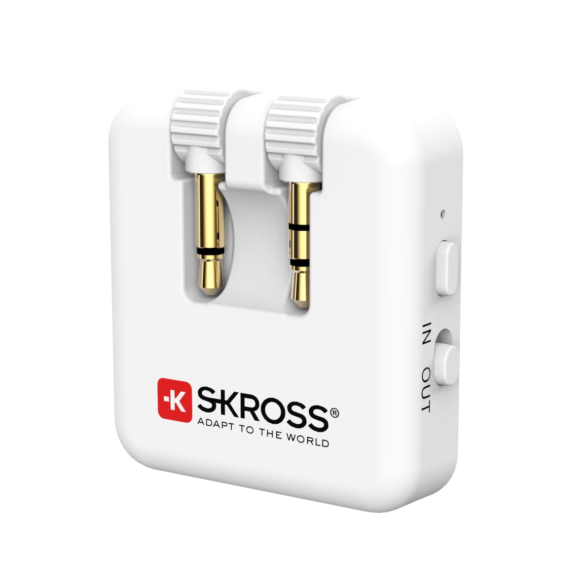 SKROSS - Adaptateur Audio sans Fil - Connecte des écouteurs aux Divertissements en Vol, à la Télévision, aux Ordinateurs, aux Voitures, aux Machines de Gym - Autonomie de 20 Heures - Portée de 10 MT.