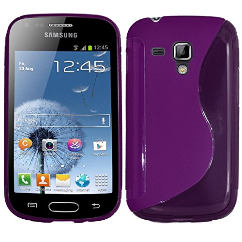 ebestStar - Coque Compatible avec Samsung Galaxy Trend S7560, S Duos S7562 Etui Housse Silicone Gel TPU Souple Motif S-Line, Violet [Appareil: 121.5 x 63.1 x...