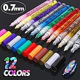 LO QUE USTED OBTIENE: Su paquete vendrá con 12 × Rotuladores de pintura acrílica, 1 × Caja de regalo exquisita. Su satisfacción es nuestra prioridad. Cualquier pregunta sobre los productos RATEL, no dude en contactarnos. El servicio de atención al cliente profesional de 24 horas de RATEL promete brindarle una solución satisfactoria. Key Product Features