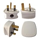 WOWSOME 3 Flat Pin Top UK Plug with fuse for UK, UAE, Cyprus, Hong Kong, Singapore, Ireland, Malaysia - 13A 250V - Pack of 2 - white gallery image