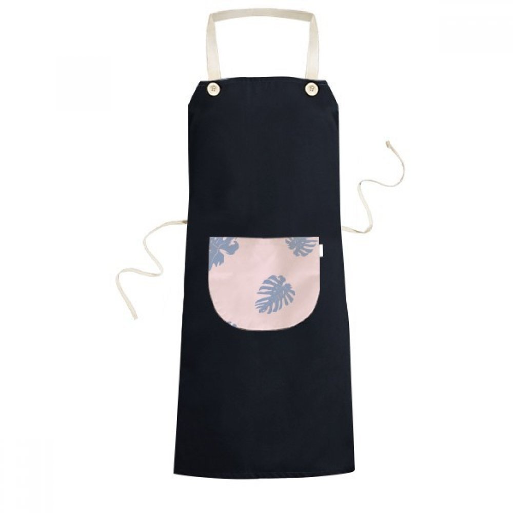 Tablier de cuisine bleu plantes art abstrait réglable avec poche