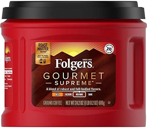 Folgers Gourmet Supreme Medium Dark Roast Ground Coffee, 24.2 Ounces