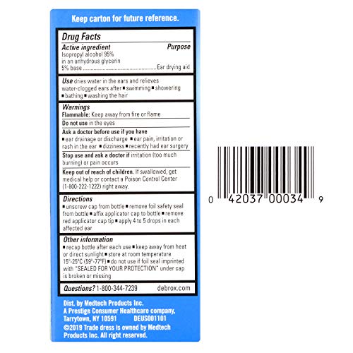Debrox Swimmer's Ear Drying Drops For Adults & Kids, 1 Fl Oz (Pack Of 1) #TOP6