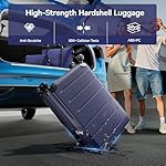 HOTEEL Expandable 5 Piece Luggage Set (4-YEARS WARRANTY) ABS+PC Hardshell Carry on Suitcase Silent Universal Wheels&TSA Lock for, Unisex Rolling Suit Case for Family, Travel, Dark Blue(20/24/28/DB/TB) - Image 3