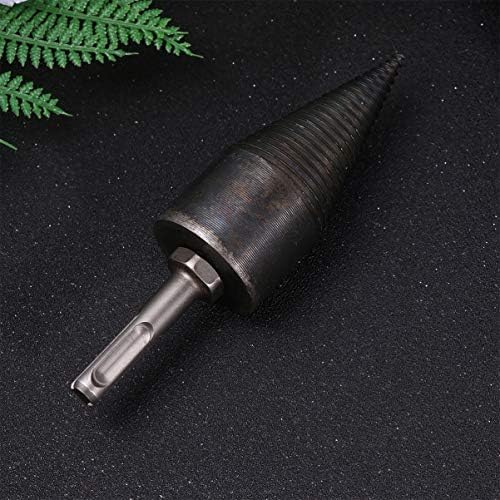 DOITOOL 38mm Firewood Log Splitter Wood Splitter Drill,Heavy Duty Drill Screw Cone Driver Electric Wood Splitting Drill Bits (Black, Round Shank)