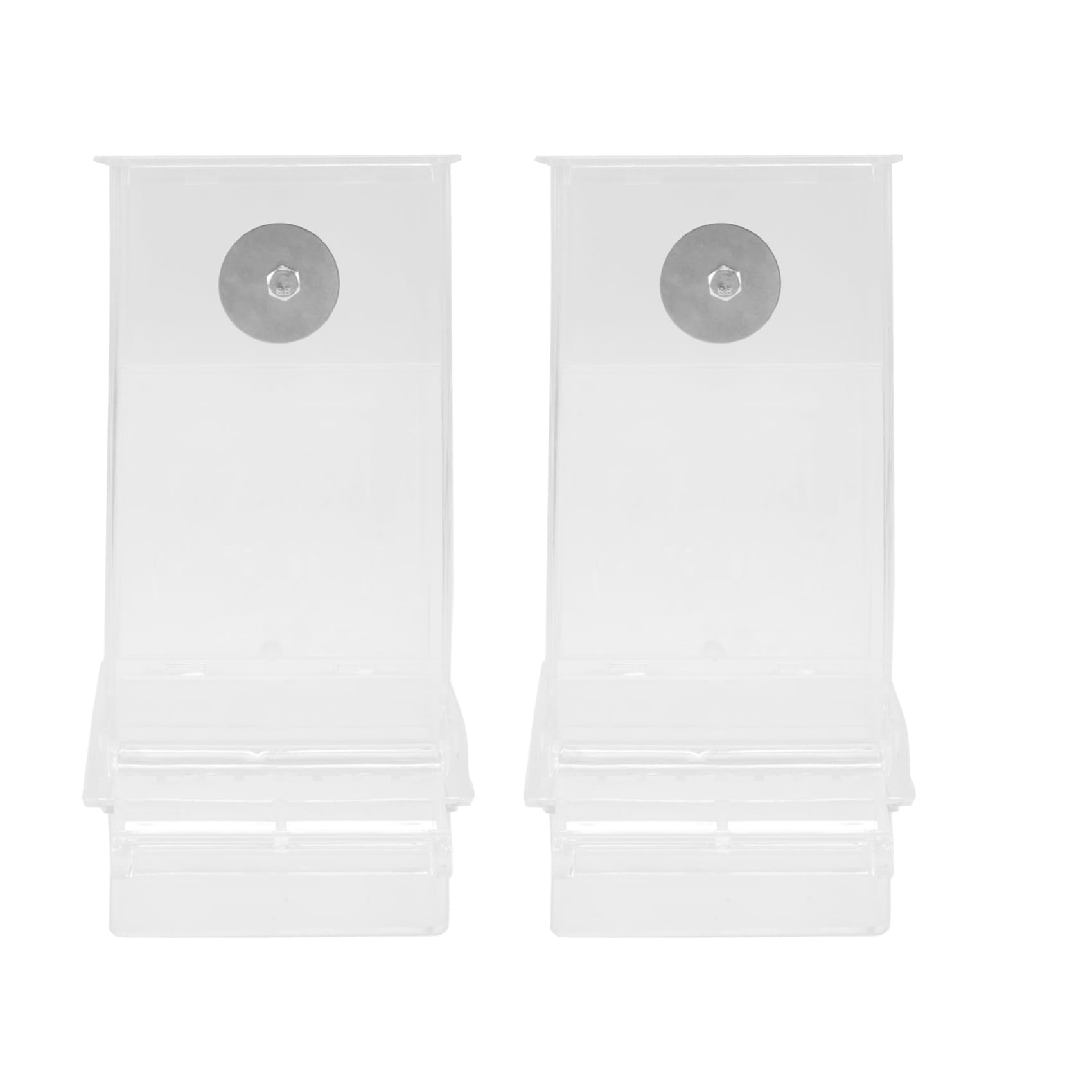 NIZEAMI 2 PCS Bird Feeders Bird Feeding Cage Transparent Parakeet Seed Container Food Feeder
