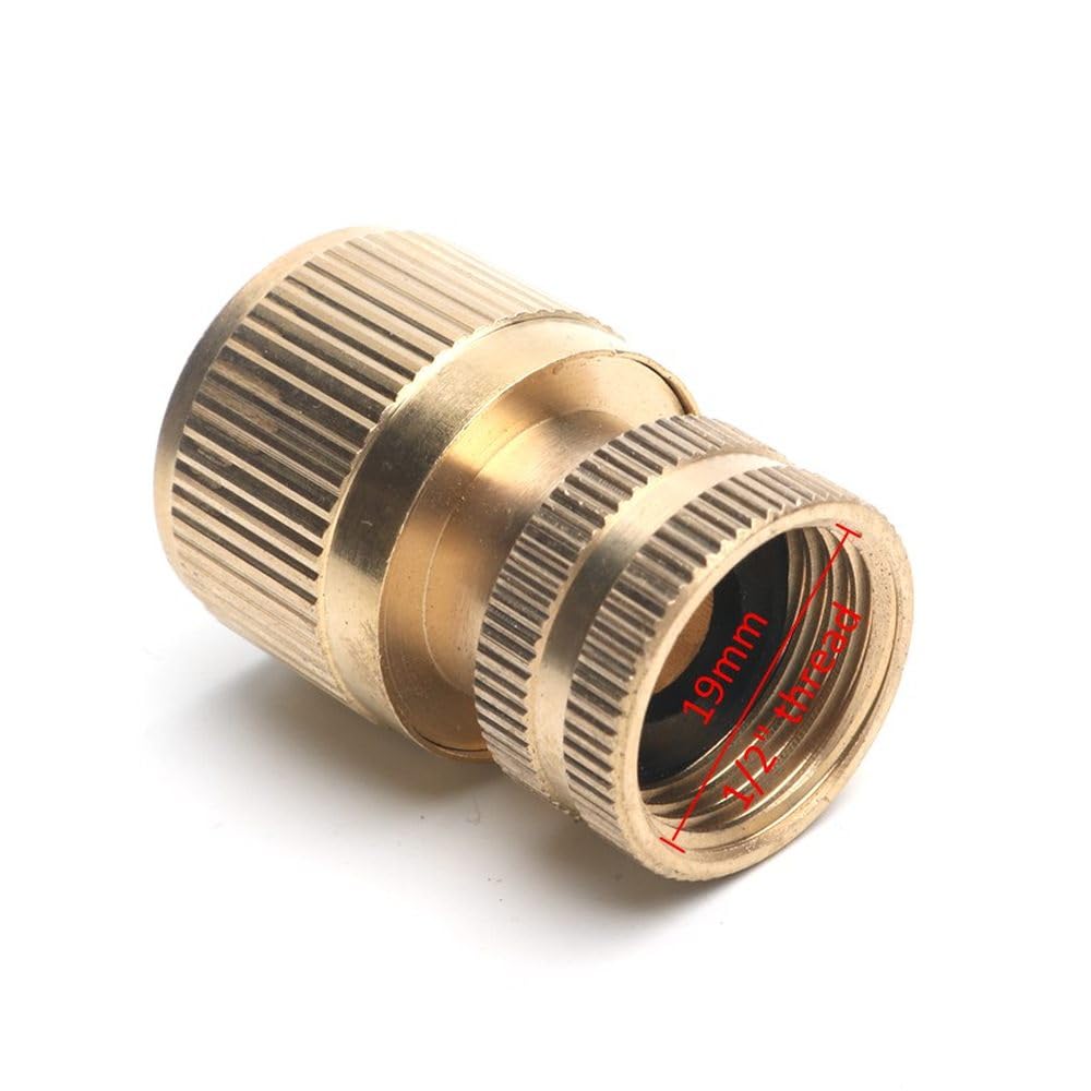 Conector rápido de Cobre Puro de 1/2" para jardín, Adaptador para Pistola de Agua, Grifo de Lavadora, Hembra, 1/2"