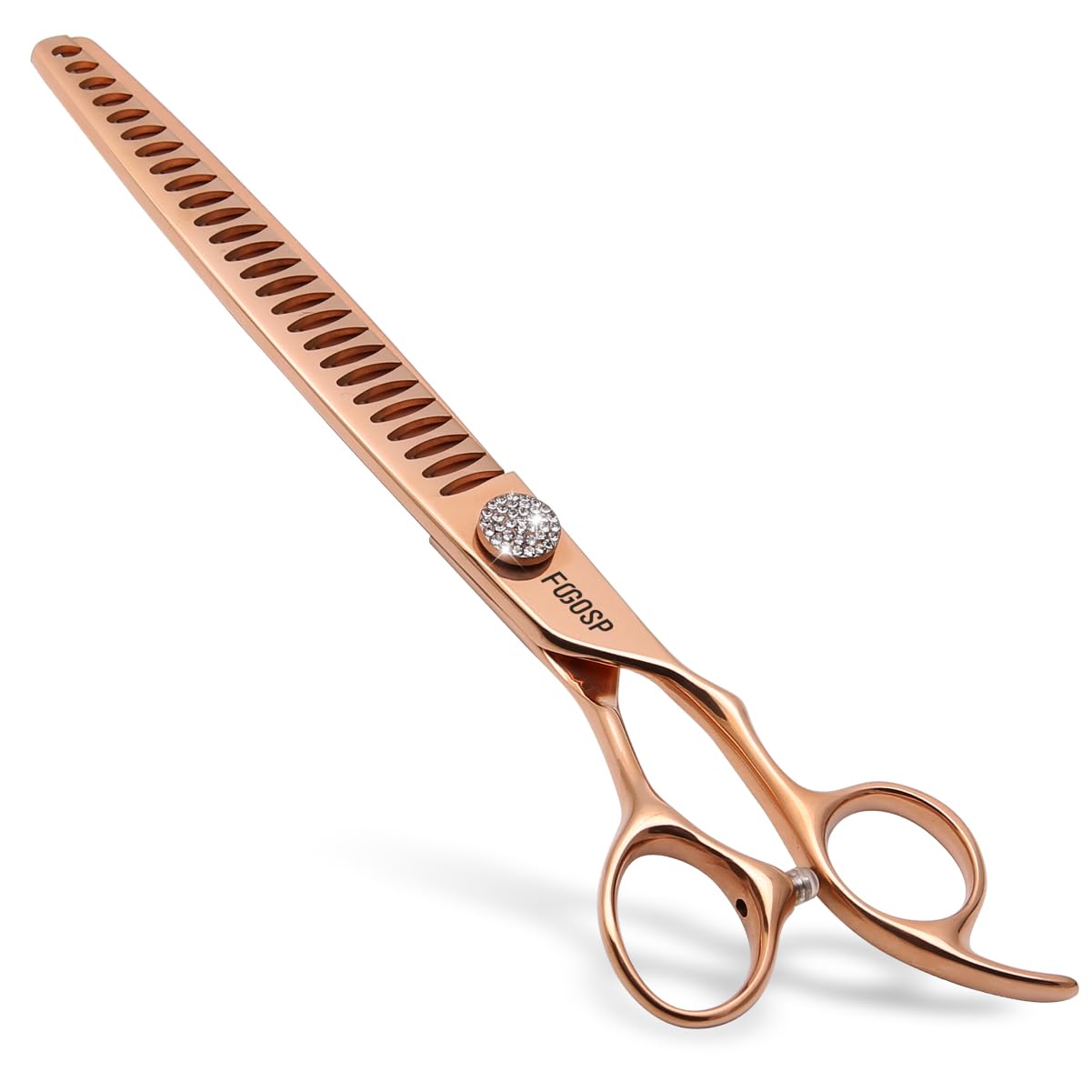 FOGOSP Rose Gold Titanium Professional Chunkers Shears for Dogs 8'' Thinning Shears for Large Dogs Poodle Pet Grooming Scissors Japanese 440C 70% Thinning Rate 26 Teeth(8,Chunker) โ image 1