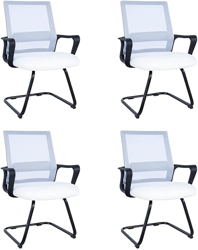 Miniatura 20 de Naomi Home Sillas apilables de piel sintética para invitados de oficina, sillas de recepción con reposabrazos para vestíbulo, clínica, sala