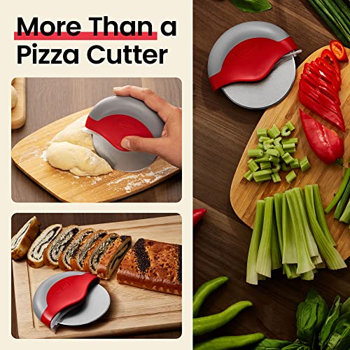 image for Kitchy Pizza Cutter Wheel with Protective Blade Cover, Ergonomic Pizza