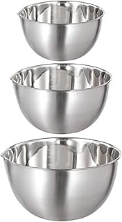 Mixeerkommen van roestvrij staal, 3-delige set, metalen kom voor bakken, koken, voedselbereiding, 1,5 l, 3 l, 5 liter