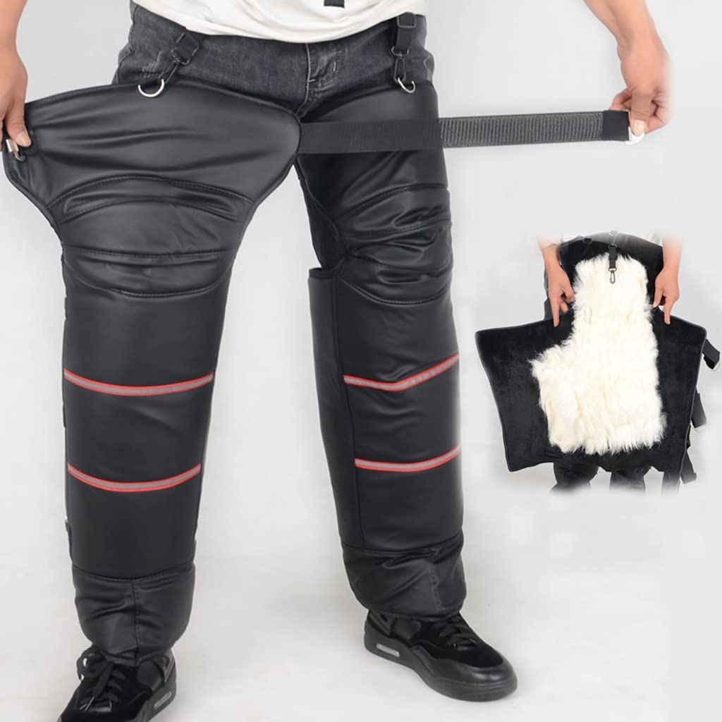 Calentadores de piernas, calentadores de rodillas, rodilleras cálidas a prueba de viento, protección impermeable y contra el frío con tiras reflectantes nocturnas, espinilleras for ciclismo, espinille