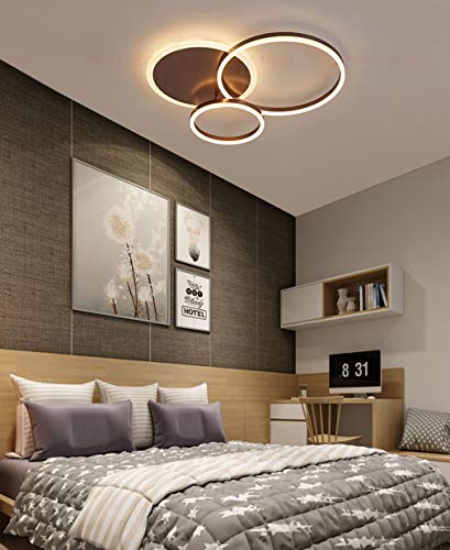 Plafonnier LED dimmable avec télécommande lustre 36W en acrylique doré
