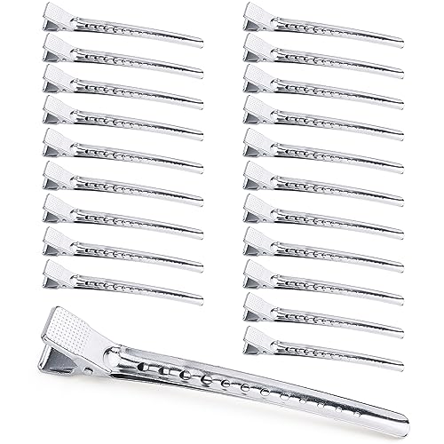 Mbsomnus 10.5 cm Large Hairdresser Section Clips, Pack of 20 Metal Hair Clips, Hairdressing Supplies