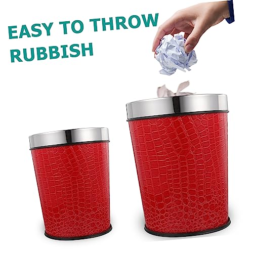 Caneca de basura rectangular para baño color rojo miniatura 7