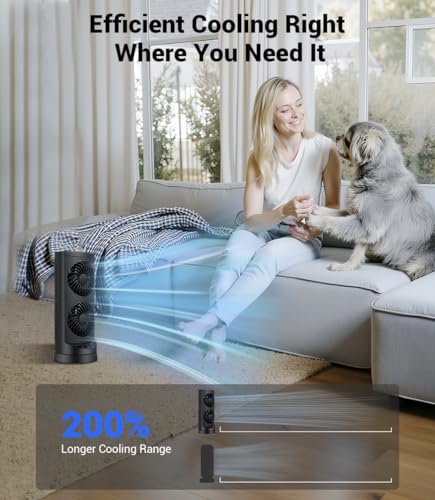 image for KopBeau Personal Tower Fan for Bedroom, Portable Desk Table Fan，3 Sp